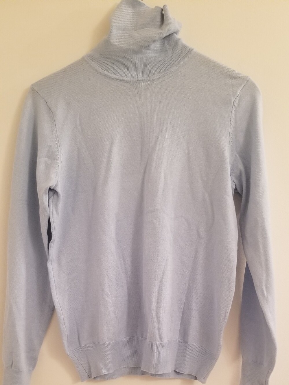 Womens Lightweight Blue Turtleneck Longsleeve